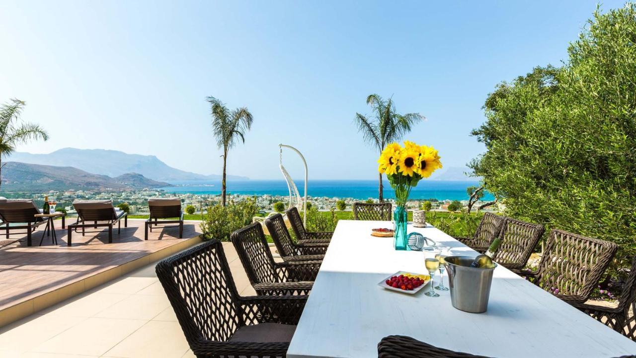 Villa Emilia I Luxury, Amazing Seaview, Next To The Town Kíssamos Dış mekan fotoğraf